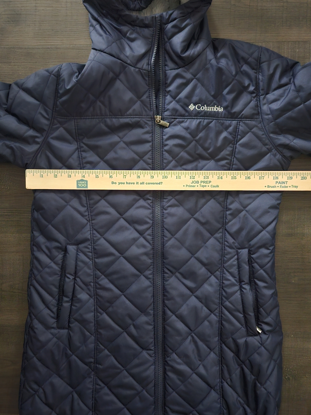 Columbia Women's Copper Crest Hooded Quilted Long Jacket – Dark Navy Blue, Size - Picture 10 of 11